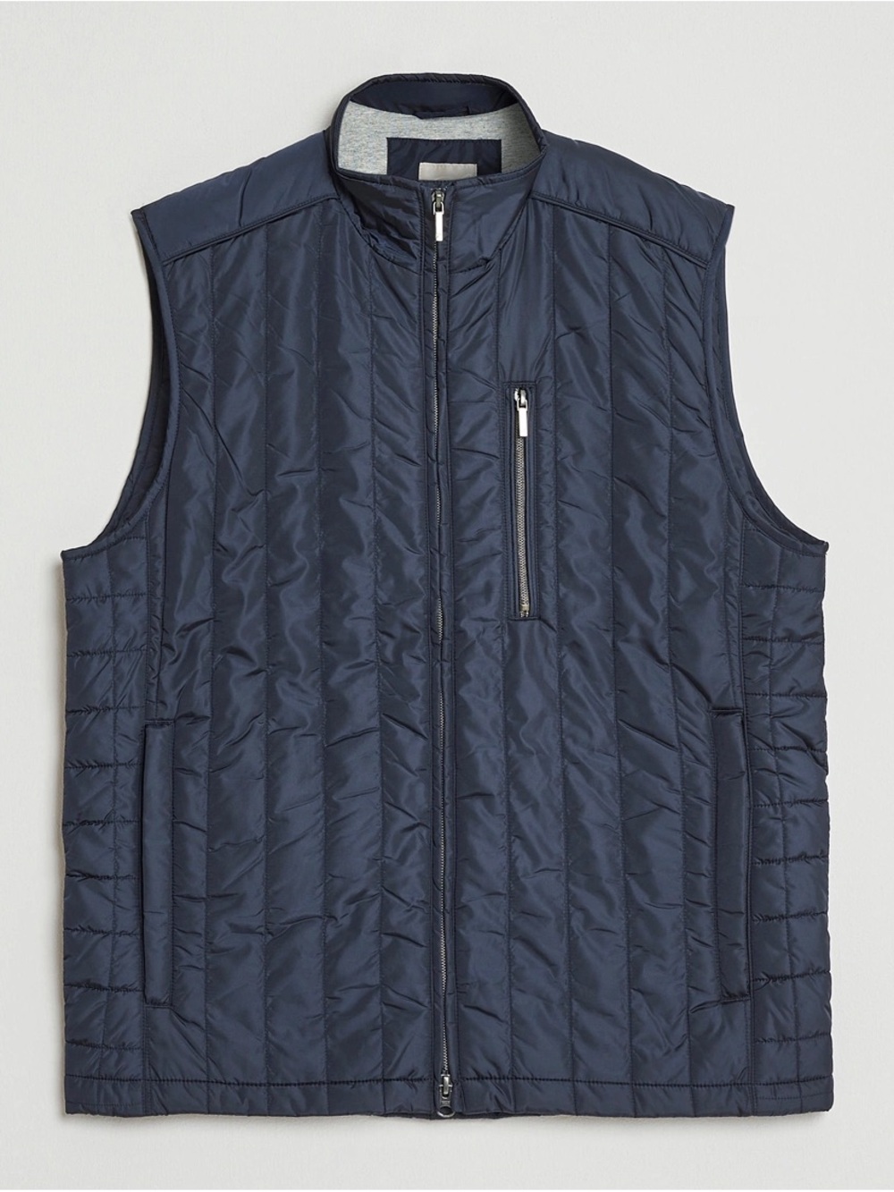 Nylon Quilted Light Padded Vest Navy Size L